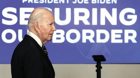 U.S. President Biden announces executive action on U.S.-Mexico border enforcement during remarks at White House in Washington