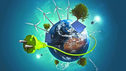 Green,Energy,World,(3d,Rendering)