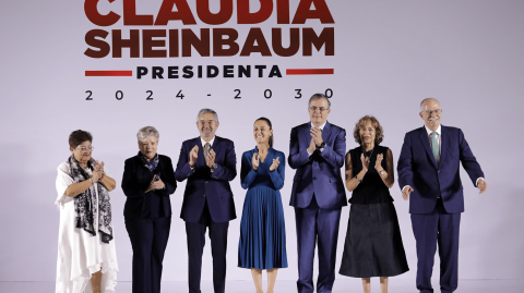 Ernestina Godoy, Alicia Bárcenas, Juan Ramón de la Fuente, Claudia Sheinbaum, Marcelo Ebrard y Julio Berdegué