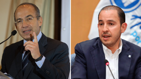 El expresiente de México, Felipe Calderón y el presidente nacional del PAN, Marko Cortés se confrontaron en redes sociales. Foto EE: AFP y Archivo