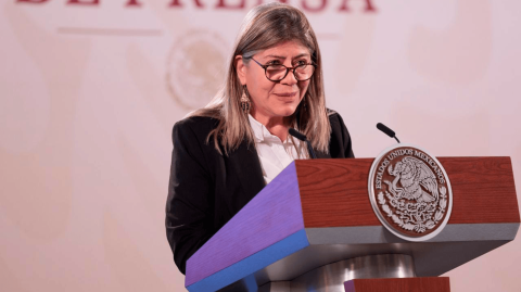 Rocío Mejía Flores, directora de Financiera para el Bienestar. Foto EE: Cortesía / Presidencia de México