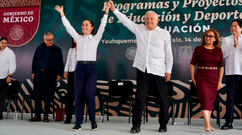 Claudia Sheinbaum, virtual presidenta electa de México y Andrés Manuel López Obrador, presidente de México. Foto EE: Cortesía / Presidencia de México