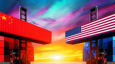 Concept,Of,Trade,War.,Trade,Confrontation.,The,Landing,Of,Containers.