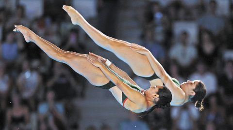 Alejandra Orozco y Gabriela Agúndez, clavadistas mexicanas. Foto: Reuters