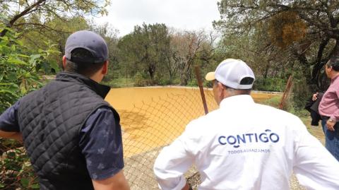 Las lluvias han comenzado a abastecer de agua a bordos ubicados en la comunidad de San Joaquín. Foto EE: Cortesía.