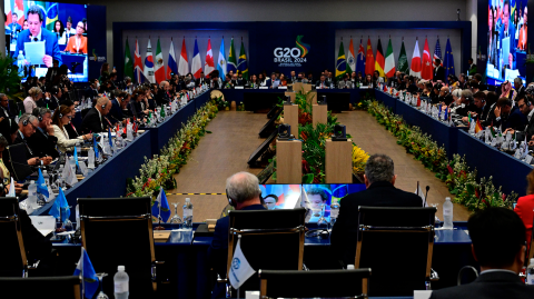 Reunión de ministros de finanzas del G20, realizada en Río de Janeiro, Brasil, el pasado 25 de julio de 2024. Foto: AFP