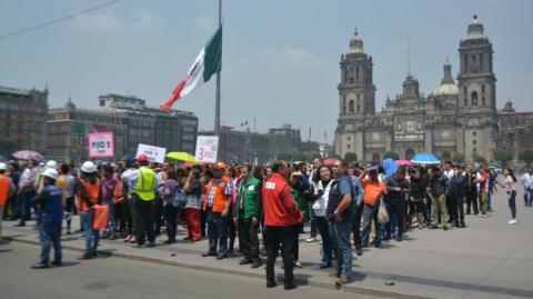 Ejercicio de simulacro en el Zócalo de la CDMX. Foto EE: Cortesía.