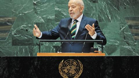 Luiz Inácio Lula da Silva, presidente de Brasil, durante su discurso en la 79 Asamblea General de la ONU.