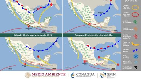 La Tormenta Tropical John se localiza frente a la costa de #Guerrero, manteniendo el Temporal de lluvias intensas a puntuales extraordinarias en el sur y sureste del país.