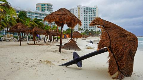 Daños hechos por la tormenta tropical Helene en Quintana Roo.