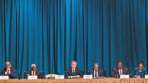 U.S. Secretary of State Antony Blinken speaks during a Multilateral Meeting on Building on Progress to Restore Security in Haiti in New York City, U.S., September 25, 2024. REUTERS/Caitlin Ochs/Pool