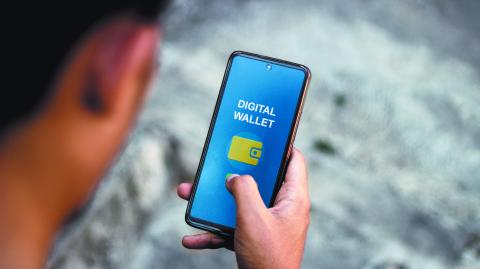 Close-up of Person's Hand Showing Digital Wallet Apps interface on Smartphone Screen