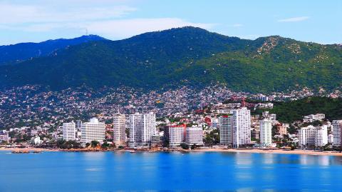 Acapulco Mexico, View of the Port and La Costera, panoramic view, Pacific Ocean, travel, tourism