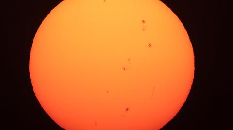 The sun and its sunspots are pictured over Kuwait City on August 24, 2024. (Photo by YASSER AL-ZAYYAT / AFP)