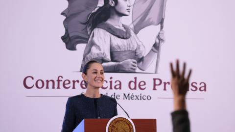 Claudia Sheinbaum, presidenta de México, en su conferencia desde Palacio Nacional