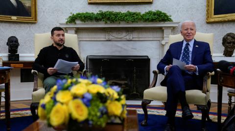 El presidente Volodimir Zelenski y Joe Biden durante su encuentro en Washington el 26 de septiembre de 2024. Foto: Reuters