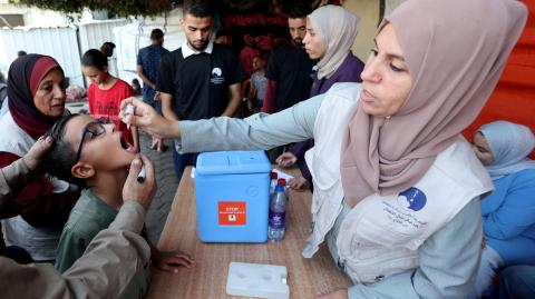 Segunda ronda de la campaña de vacunación contra la polio en Gaza.