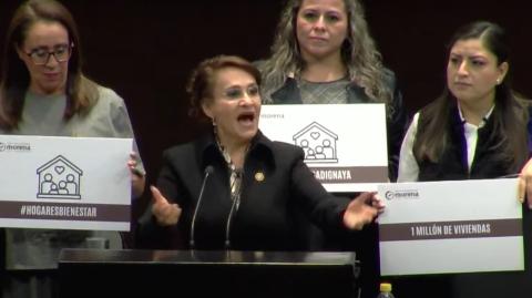 Dolores Padierna (Morena) en los argumentos a favor de la iniciativa que daría facultades para que el Infonavit construya