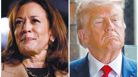 FILE PHOTO: Democratic Vice President Kamala Harris and Republican opponent  former U.S. President Donald Trump are seen in a combination of file photographs taken in Chandler, Arizona, U.S., October 10, 2024 and in Evans, Georgia, U.S., October 4, 2024. REUTERS/Evelyn Hockstein and Octavio Jones/File Photo