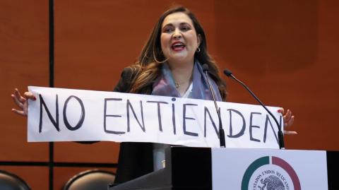 De 16 senadores, el grupo parlamentario del PRI en la Cámara Alta ya sólo se conforma con 14; la expriista no descartó sumarse a la bancada senatorial de Morena.