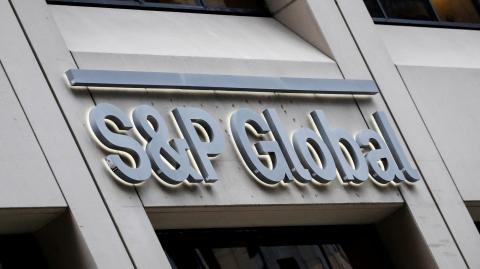 Logo de S&P Global en sus oficinas de Nueva York.