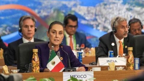 La presidenta mexicana propuso en el G20 establecer un fondo para destinar el 1% del gasto militar de los países para llevar a cabo un programa de reforestación