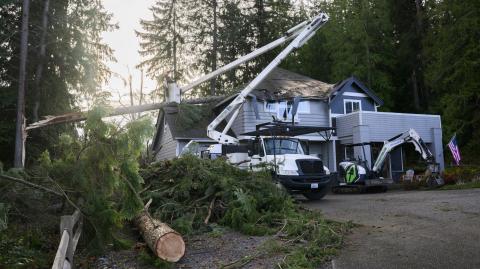 Una tormenta poco común conocida como "ciclón bomba" registró ráfagas de viento de 112 km/h que derribaron árboles