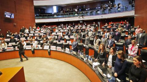 Consejeros del INE se reunieron ayer con senadores por la elección judicial.