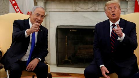 Encuentro entre Benjamin Netanyahu y Donald Trump, durante la primera gestión del estadounidense.