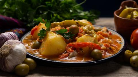 Bacalao a la vizcaína.