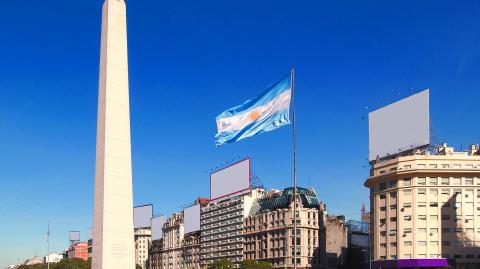 The Obelisk a major touristic destination in Buenos Aires, Argentina