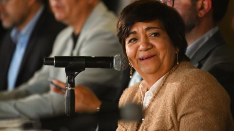 Edna Vega Rangel, titular de la Sedatu, en el evento donde se firmó convenio con el gobierno de Morelos.