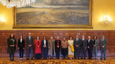 La presidenta de México, Claudia Sheinbaum, recibió este jueves a la consejera presidenta del INE, Guadalupe Taddei y a los 10 consejeros electorales.