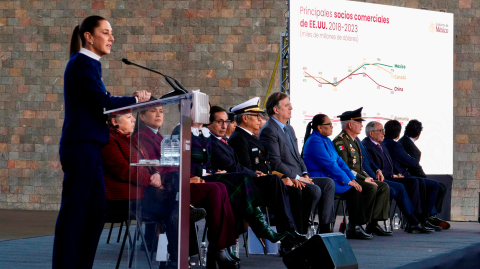 La presidenta de México, Claudia Sheinbaum presentó el Plan México en el Museo de Antropología.