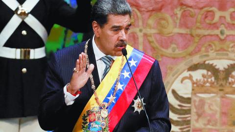 Venezuela's President Nicolas Maduro delivers his annual address to the nation, just days after he was inaugurated for a third term, in Caracas, Venezuela January 15, 2025. REUTERS/Leonardo Fernandez Viloria