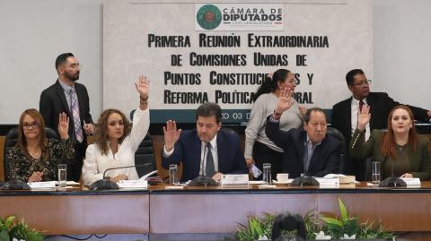 Sesión de comisiones unidas de Puntos Constitucionales y de Reforma Política-Electoral.