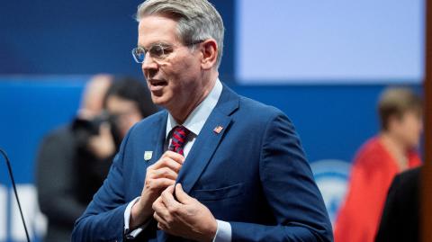 Scott Bessent, secretario del Tesoro de Estados Unidos, durante las reuniones del Fondo Monetario Internacional. Foto: Reuters