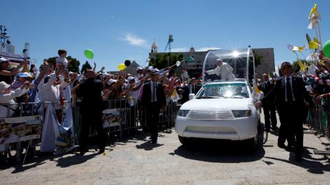 El Papa Francisco cuando visitó Cisjordania, en mayo de 2014.