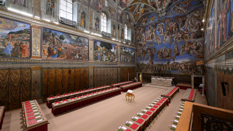 La Capilla Sixtina en vísperas del cónclave en el Vaticano.