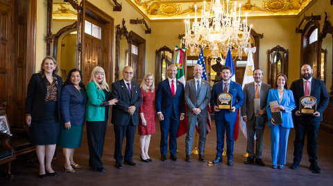 El gobernador de Nuevo León, Samuel García Sepúlveda, y funcionarios de su gabinete se reunieron con alcaldes de la Alianza de Ciudades del sur de Texas.