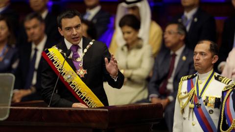 Investidura de Daniel Noboa, reelegido para un segundo mandato en Ecuador.