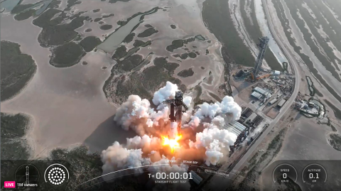 Lanzamiento de Starship de SpaceX.