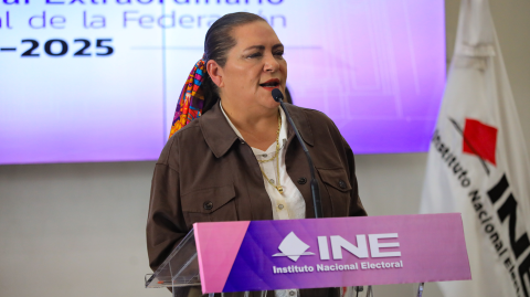 Guadalupe Taddei, consejera presidenta del Instituto Nacional Electoral, dio a conocer los avances de los cómputos tras la jornada electoral extraordinaria del Poder Judicial.