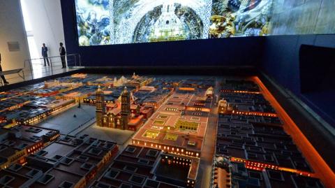 Maqueta del centro histórico de Puebla, en el Museo Internacional del Barroco.