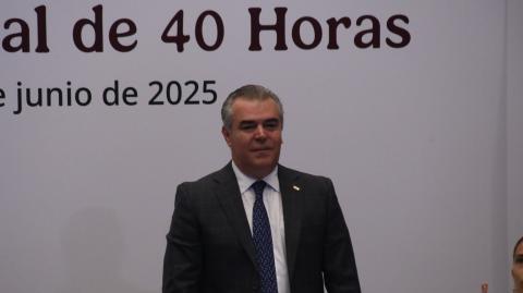 Francisco Cervantes, presidente del CCE, durante el Foro para la jornada laboral de 40 horas.