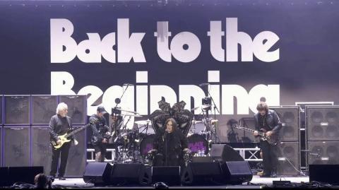Black Sabbath: Geezer Butler, Bill Ward, Ozzy Osbourne y Tony Iommi, en su última presentación en Back to the Beginning. Foto: x.com/blacksabbath