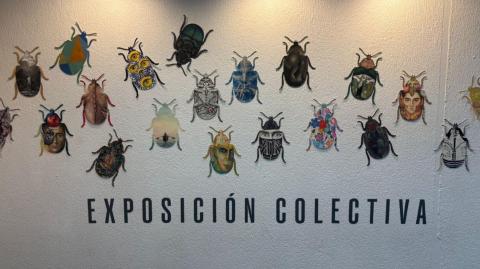 La exposición está conformada por 100 escarabajos en un soporte de papel artístico profesional arches tourchon de 325 gr.