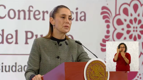 La presidenta Claudia Sheinbaum durante la conferencia matutina en Palacio Nacional, el viernes 12 de septiembre. Foto: Especial