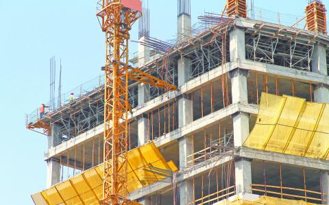 A construction site of modern Architecture in Santiago de Chile, Chile, South america.