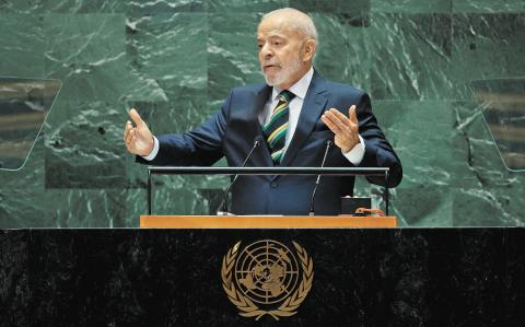 Luiz Inácio Lula da Silva, presidente de Brasil, durante su discurso en la 79 Asamblea General de la ONU.